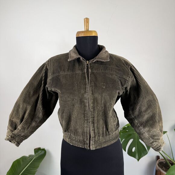GAP Kids Vintage Wide-Wale Corduroy Bomber Jacket with Leather Collar - Picture 11 of 14